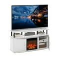 thumbnail image 2 of Furinno JENSEN Fireplace TV Stand for TV up to 55" in Plain White, 2 of 4