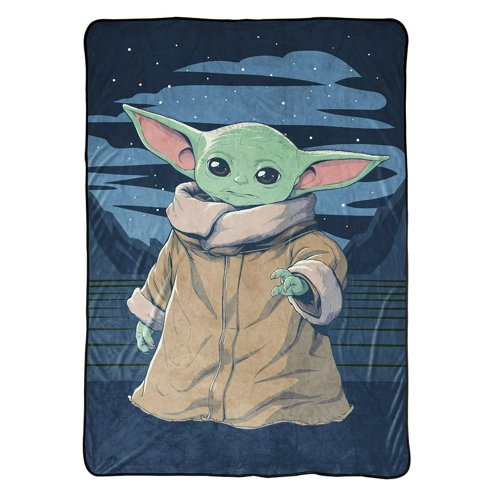 Star Wars Mandalorian Baby Yoda 'Powerful Child' 100 Microfiber 62"x90