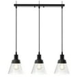 thumbnail image 4 of Better Homes & Gardens 25" Architectural 3-Light Island Pendant Light, Black Finish Clear Glass Shades, 4 of 9