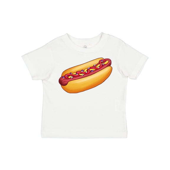Inktastic Hot Dog Illustration with Mustard Onions and Ketchup Boys or Girls Toddler T-Shirt