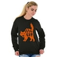 thumbnail image 4 of Vintage Halloween Scaredy Cat Cute Women Plus Size Crewneck Sweatshirt Brisco Brands 4X, 4 of 5