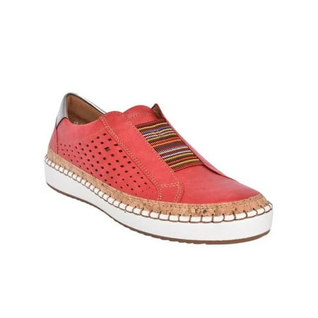 

Ymiytan Womens Causal Loafers Shoes Comfort Slip On Flat Sneaker Red 6