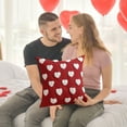 thumbnail image 4 of YIMWNYI Embroidered Love Heart Pillow Cover, 17.71x17.71 Inches, Soft Linen Decorative Pillowcase for Sofa, Bed, Home, Holiday, Valentine's Day, Multicolor, 4 of 6