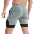 thumbnail image 3 of Lixada 2-in-1 Men Running Shorts with Towel Loop Quick Dry Exercise Shorts with Pockets for Training Gym Workout, 3 of 7