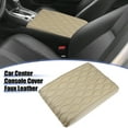 thumbnail image 2 of Auto Armrest Cushion Cover Center Console Box Pad Waterproof Faux Leather Cushion Pad Protector Universal Beige, 2 of 6