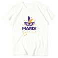 thumbnail image 4 of Ounisa Womens Tops Mardi Gras Sweatshirts Carnival Sweatshirt Funny Mask Graphic Short Sleeve Shirts Fat Tuesday Pullover, 4 of 6