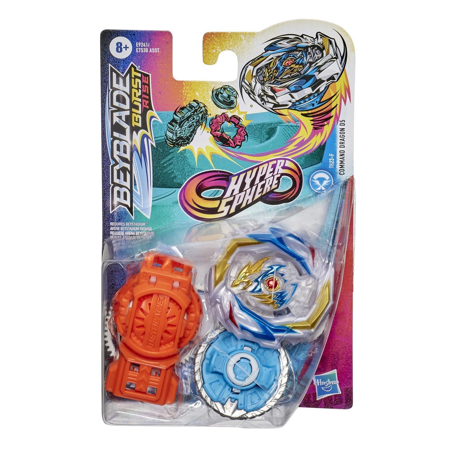 Beyblade Burst Rise Hypersphere Command Dragon D5 Starter Pack -- Attack Type Battling Game Top and Launcher, Toys Ages 8 and Up