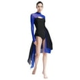 thumbnail image 2 of vastwit Maillot de Ballet en Maille Patchwork Découpé pour Femmes Robe de Danse Fluide Bleu Royal P, 2 of 6