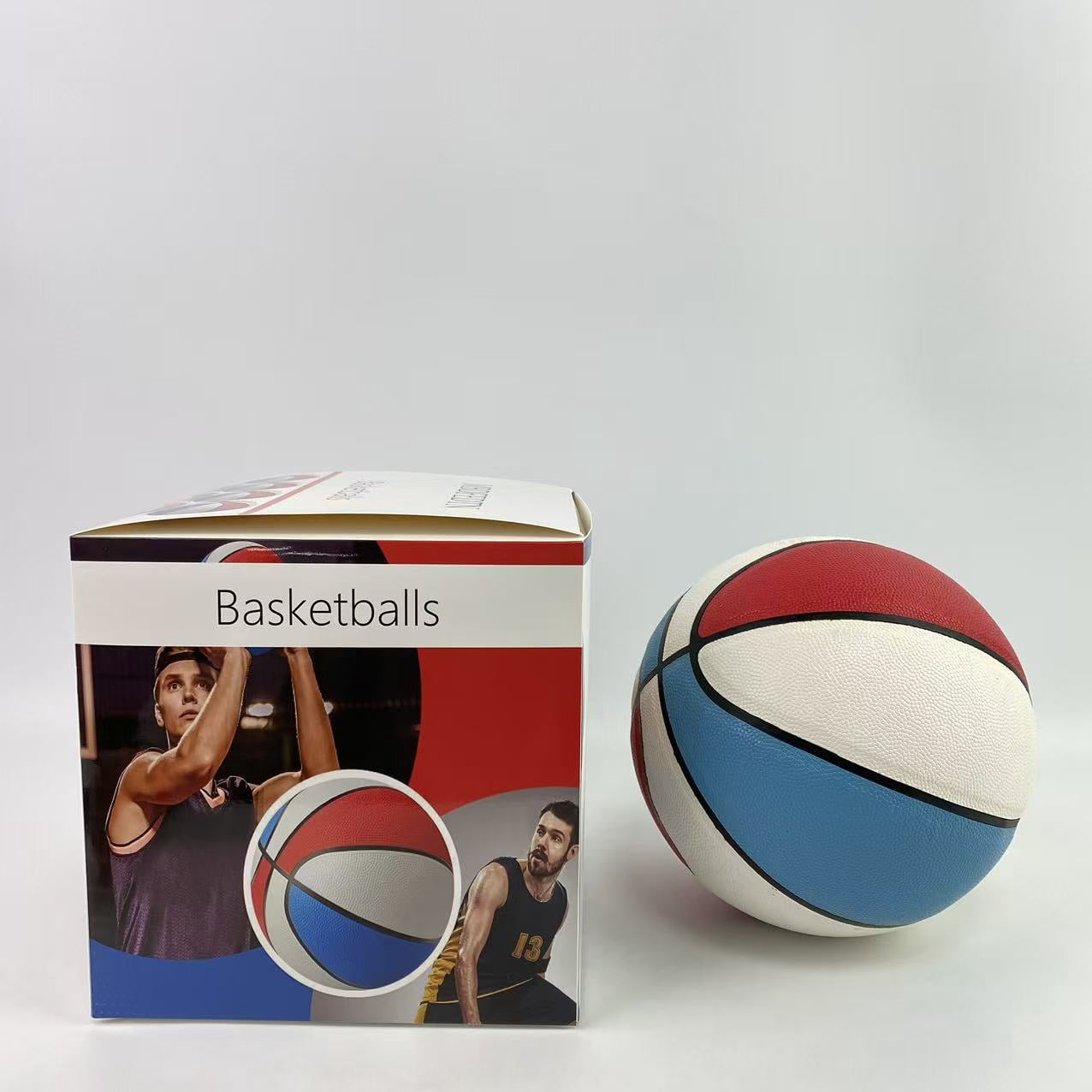 MBDFEDTN Basketballs,Basketballs Bulk Official Size 7 Rubber Basketballs 29.5 Rubber Inflatable Basketballs Basketballs Bulk Standard Basketball for Training Play(Blue, White)