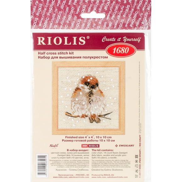 Sparrow Counted Cross Stitch Kit-4"X4" 14 Count