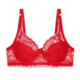 thumbnail image 4 of Xdegoge Women's Lace Deep V Neck Bra Underwire Support Sheer Floral Design Adjustable Straps Scalloped Edges for Feminine Elegance, 4 of 5