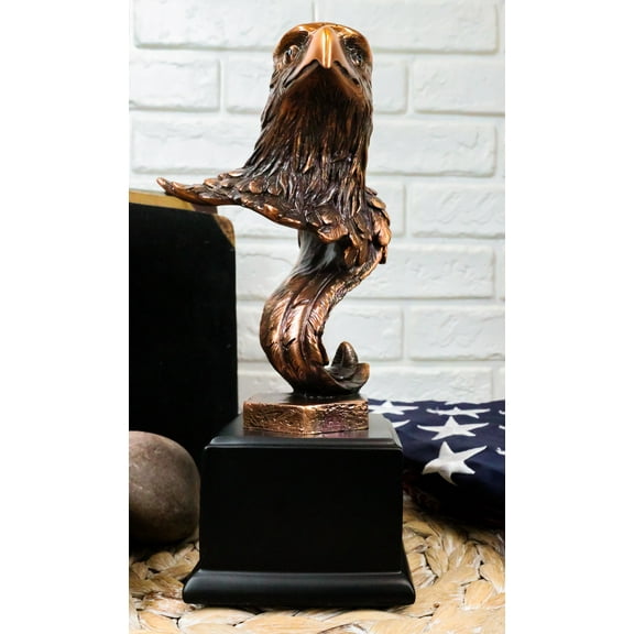 Large Majestic American Bald Eagle Head Bust Bronze Electroplated Resin Figurine