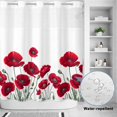thumbnail image 2 of No Hook Shower Curtain, Red Poppy Shower Curtains for Bathroom with See Through Top Window, Spring Summer Farmhouse Flowers Watercolor Waterproof & Washable Bath Curtain 66"x72", 2 of 9