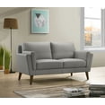 Haldeman Top Grain Leather Modern Sofa & Loveseat Set, Gray