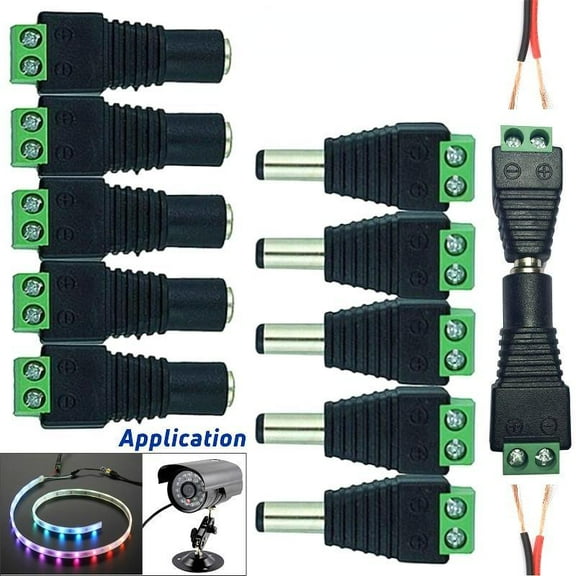 12V Male To Female DC Power Jack Adapter Connector Plug for CCTV Security Camera LED Strip