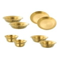 thumbnail image 4 of Juego de vajilla de acero inoxidable con platos y cuencos, vajilla ligera para exteriores 8 piezas de oro, 4 of 9
