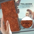 thumbnail image 6 of Leather For Samsung Galaxy A05 Case Cherry Blossom Embossed Flip Wallet Leather Case with Card Holder Magnetic Closure Shockproof Kickstand Protective Phone Cases Cover,Brown,For Galaxy A05, 6 of 8