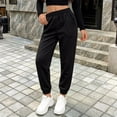 thumbnail image 2 of Enridrech Sweatpants for Girls Elastic Waisted Joggers Fall Winter Casual Soft Slim Leg Jogger with Pockets, 2 of 5