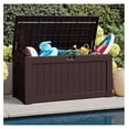thumbnail image 4 of SONGMY 120 Gallon Resin Deck Box, Large Outdoor Storage Box Waterproof & Lockable for Garden, Patio, Pools (Deep Brown), 4 of 7