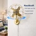 thumbnail image 4 of Vintage Brass Wall Fan | Retro Home Decor, 3-Speed Motor, 4 of 5