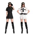 thumbnail image 2 of Vestido camisero corto sexy de piloto para mujer, disfraz de policía para Halloween, disfraz de capitán, espectáculo de baile en discoteca, conjunto de uniforme DS, 2 of 5