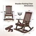 thumbnail image 3 of Ktaxon Fir Wood Rocking Chair Adjustable Backrest with Footrest 28 Inch Indoor Living Room, Nut-Brown, 3 of 10