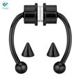 thumbnail image 3 of Deago Magnetic Septum Nose Ring Horseshoe Stainless Steel Faux Fake Nose Septum Rings Non-Pierced Clip On Nose Hoop Rings (Black), 3 of 9