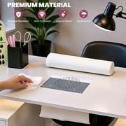 Advwin Rolling Manicure Table with Dust Collector, LED Lights & Wrist Rest, Beauty Salon Workstation Nail Desk for Nail Tech, Nail Technician Desk for Salon or Home Use, White