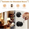 thumbnail image 2 of Keyed Alike Round Ball Entry Door Knob and Single Cylinder Deadbolt Set, Flat Black, 1Pack, 2 of 6