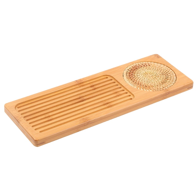 Bandeja de té de bambú, tetera de bambú portátil de forma rectangular, tablero de té de mesa, diseño de última generación