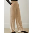 thumbnail image 6 of KelaJuan Women Wide Leg Pants Solid Color Casual Loose Velvet Trousers with Pockets for Work Office Streetwear, 6 of 6