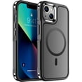 thumbnail image 1 of KOMI Magnetic for iPhone 13 Case, [Compatible with MagSafe][10 FT Military Grade Drop Protection] [2+Tempered Glass Screen Protector] Non-Slip Heavy Duty Full-Body Shockproof Phone Case, Black, 1 of 4