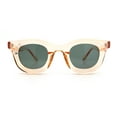 thumbnail image 4 of Cute Retro Super Thick Bevel Horn Rim Round Nerdy Hipster Sunglasses Peach - Green, 4 of 8