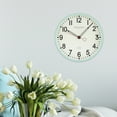 thumbnail image 4 of Mainstays Indoor 11.5" Round Mint Green Arabic Retro Schoolhouse  Analog Wall Clock, 4 of 9