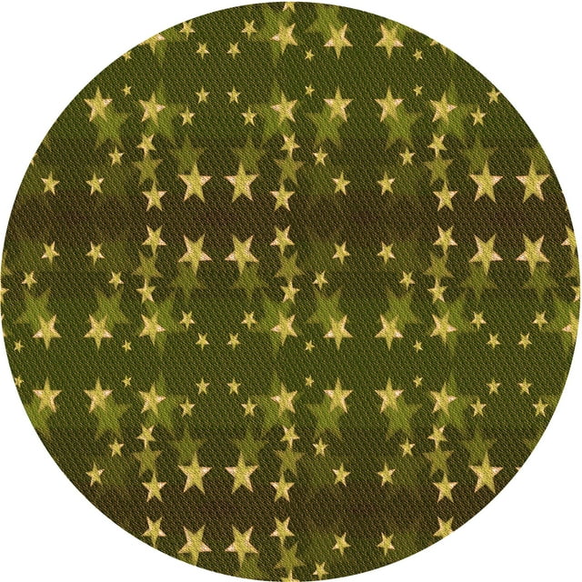 Ahgly Company Tapis d'Intérieur Rond Lavable en Machine Brun Chocolat Transitionnel, 3 Pieds Rond