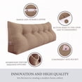 thumbnail image 3 of Rounuo Headboard Pillow Wedge Twin Size Large Bolster Pillow for Bed Triangle Reading Pillow Back Support Pillow for Sitting Up in Bed XXL Couch Daybed Bed Rest Backrest Cushion Linen Blush Pink, 3 of 6