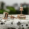 thumbnail image 5 of 4Ct Emerald Cut Lab Created Diamond Solitaire Stud Earrings 14K Rose Gold Plated, 5 of 5