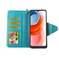 thumbnail image 2 of Case For Moto G Play 2021 Detachable Magnetic Wallet Pu Leather Cover Flap Closure Snap-on Book Style Cases Cash Pocket with Card Slots Holder Wrist Strap 2 in 1 Folio Flower on Blue, 2 of 3