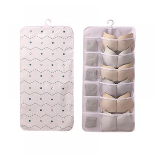 6/12/18Grid Home Nnderwear Storage Hanging Bag Wall Hanging Panties Bra  Socks Room Storage Bag Closet Portable Storage Artifact