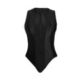 thumbnail image 1 of Gibobby Trajes de Baño Mujer Completos Traje de baño de color sólido retro para mujer Traje de baño de surf con cremallera sin mangas(Negro,CH), 1 of 5