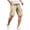 Khaki, variant on Men's Cargo Shorts Summer Beach Elastic Waist Drawstring Shorts Durable Loose Fit Outdoor Workwear Utility Shorts