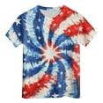 thumbnail image 4 of Gubotare Fourth of July Shirt Toddler Boy Unisex Kids Tie Dye T Shirts for Boys Girls Short Sleeve Colorful Tee (Light Blue,Size 10-11 Years), 4 of 5