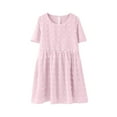 thumbnail image 4 of TAIAOJING Toddler Baby Girls Floral Dress Summer Dot Short Sleeve Pleated A Line Elastic Waist Cute Princess Dresses For 10-12 Years, 4 of 4