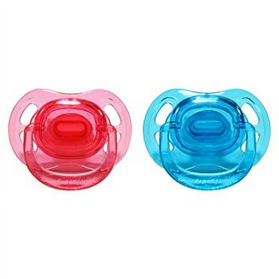 CutiePlusU Adult Sized Pacifier Dummy for Adult Babies-Crystal Butterfly Shape Big Shield 2 Pack-Pink, Blue