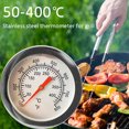 Stainless Steel BBQ Smoker Pit Bimetallic Grill Thermometer Temp Gauge
