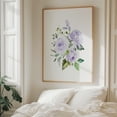 thumbnail image 5 of Purple Flowers, Watercolor Flowers, Purple Roses, Greenery, Gender Neutral Nursery - Illustration Floral Watercolor Flowers Botanical Garden Pastel Oak Framed Wall Art Print 12 x 16 inches, 5 of 12
