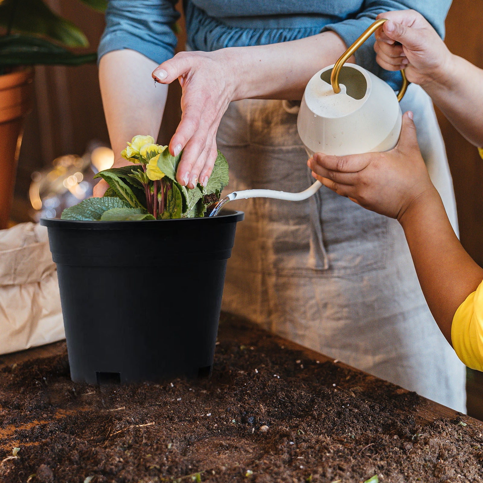 10 Gallon Nursery Pots - Flower Pot Container with Drainage Holes, Flexible Flowerpots for Soil/Hydroponics Gardening, Black