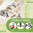 thumbnail image 3 of Uxcell Swivel Snap Hooks, Metal D Ring KeyChain Lanyard Clip Hook for DIY Crafts and Purse Making Graphite Black 1 1/4 Inch, 3 of 7