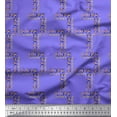 thumbnail image 1 of Soimoi Purple Rayon Fabric Floral Alphabet Text Print Fabric by the Yard 42 Inch Wide, 1 of 3