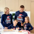 thumbnail image 6 of PatPat Christmas Pajamas Family Matching Pajamas Sets Long Sleeve 2 Piece Holiday Pjs with Cute Gingerbread Man Pattern for Kids Girls Boy with Socks, Royal Blue, 8-9 Years, 6 of 12